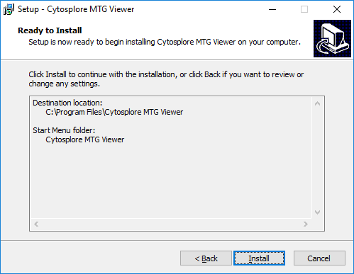 Cytosplore Transcriptomics Installer Summary Dialog
